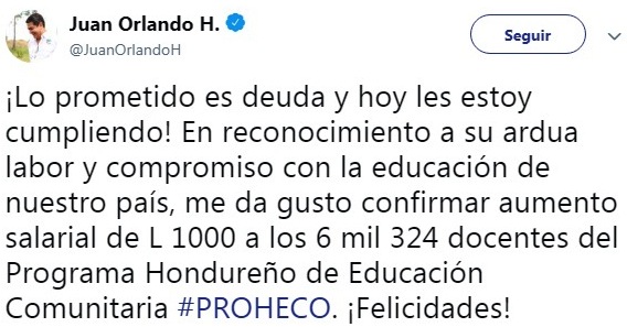 Twitter Juan Orlando Hernandez