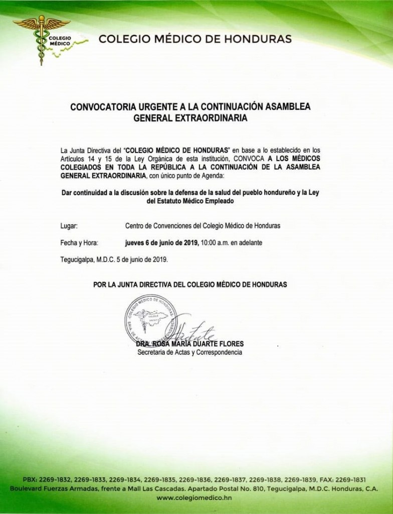 Comunicado Colegio Medico